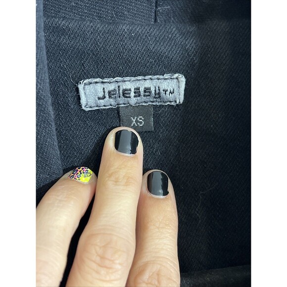 Vtg Blazer Jean Jacket Womens XS Black Denim Double Button Faux Pockets Y2K 90s‎ - Picture 7 of 15